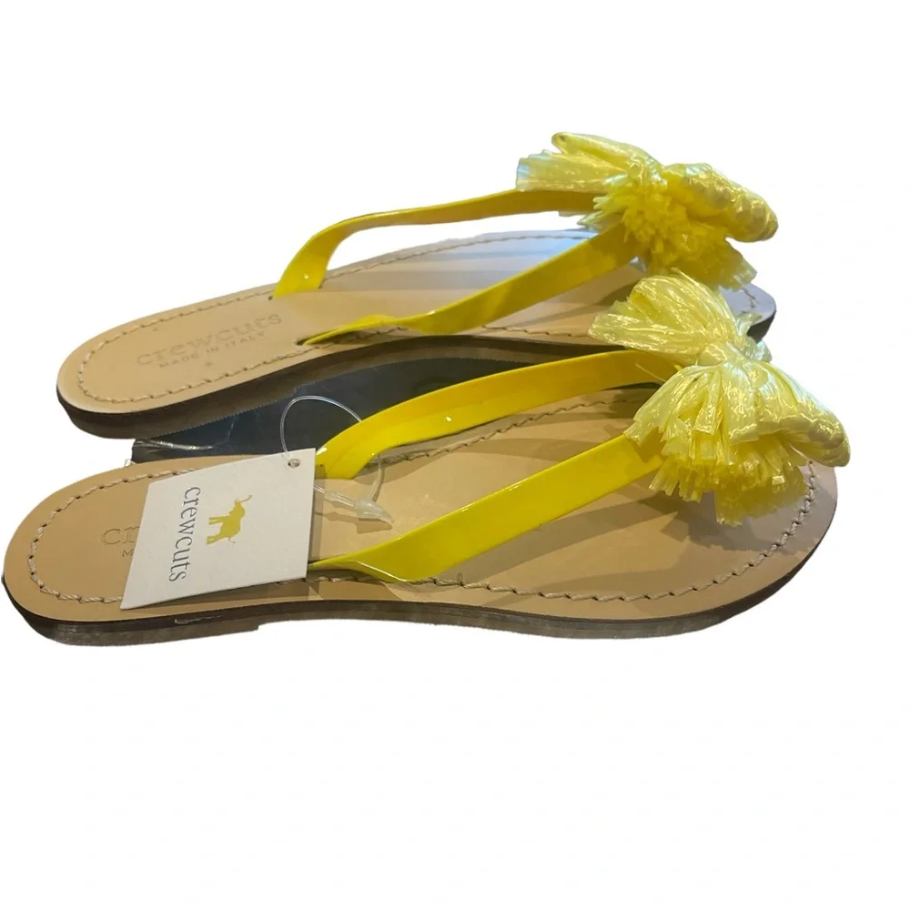 J CREW Neon Capri Sandals with Raffia Bow - Picture 2 of 9